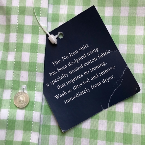 Chaps Classic No Iron Gingham Button Down, NWT, L - Picture 6 of 13